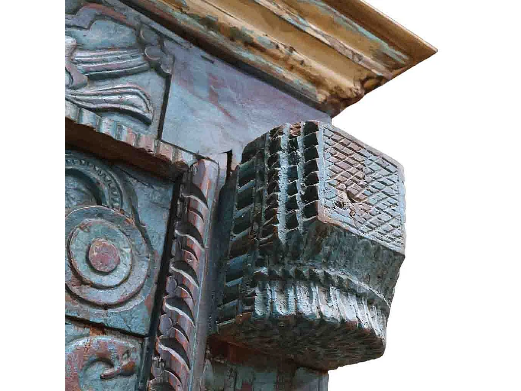 Estante de livros em madeira artesanal azul 180x55x217h cm