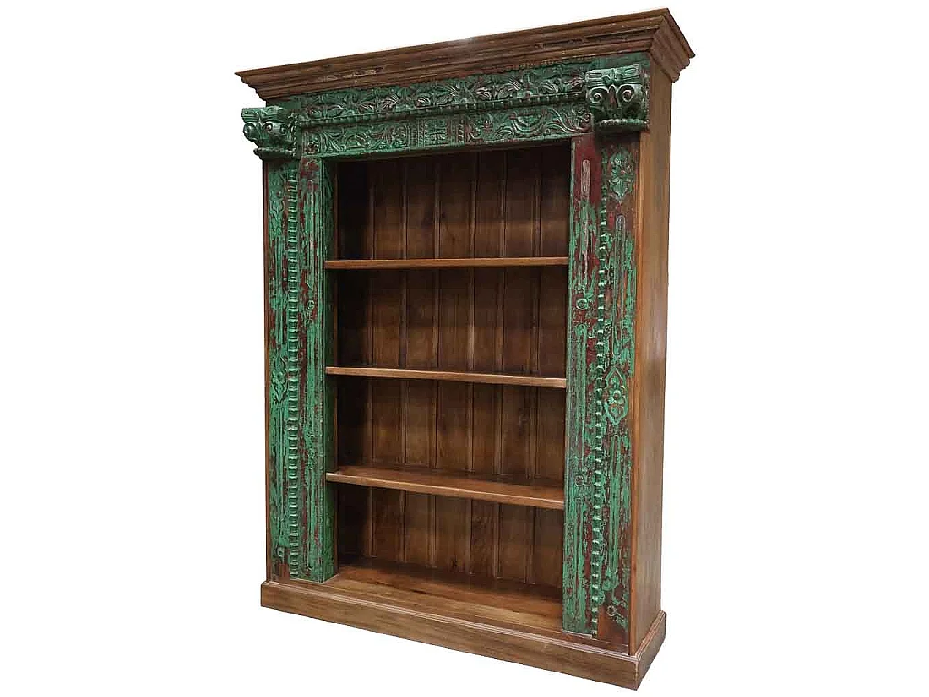 Estante/estante artesanal em madeira verde, 166x53x213 cm (altura)