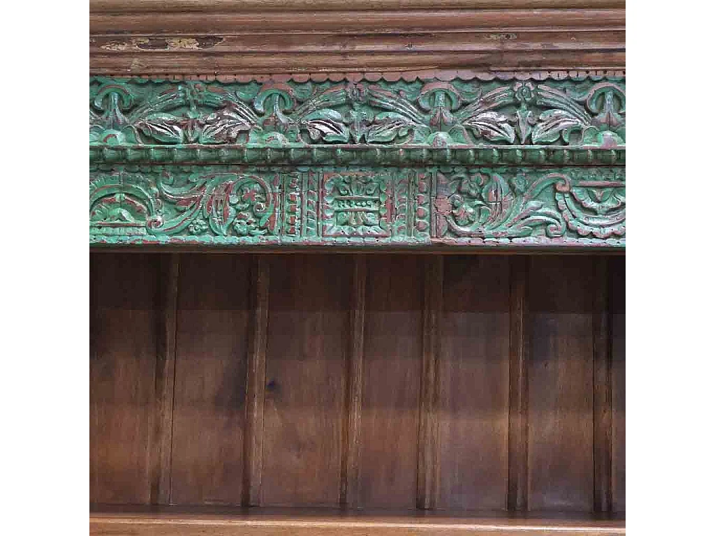 Estante/estante artesanal em madeira verde, 166x53x213 cm (altura)