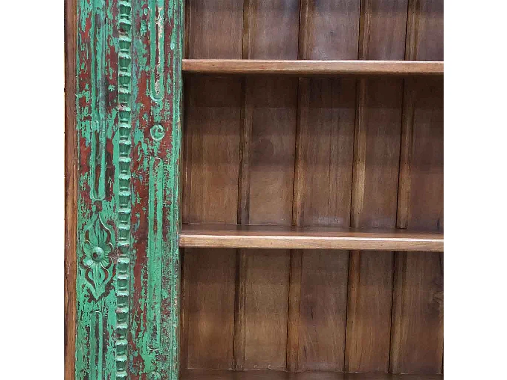 Estante/estante artesanal em madeira verde, 166x53x213 cm (altura)