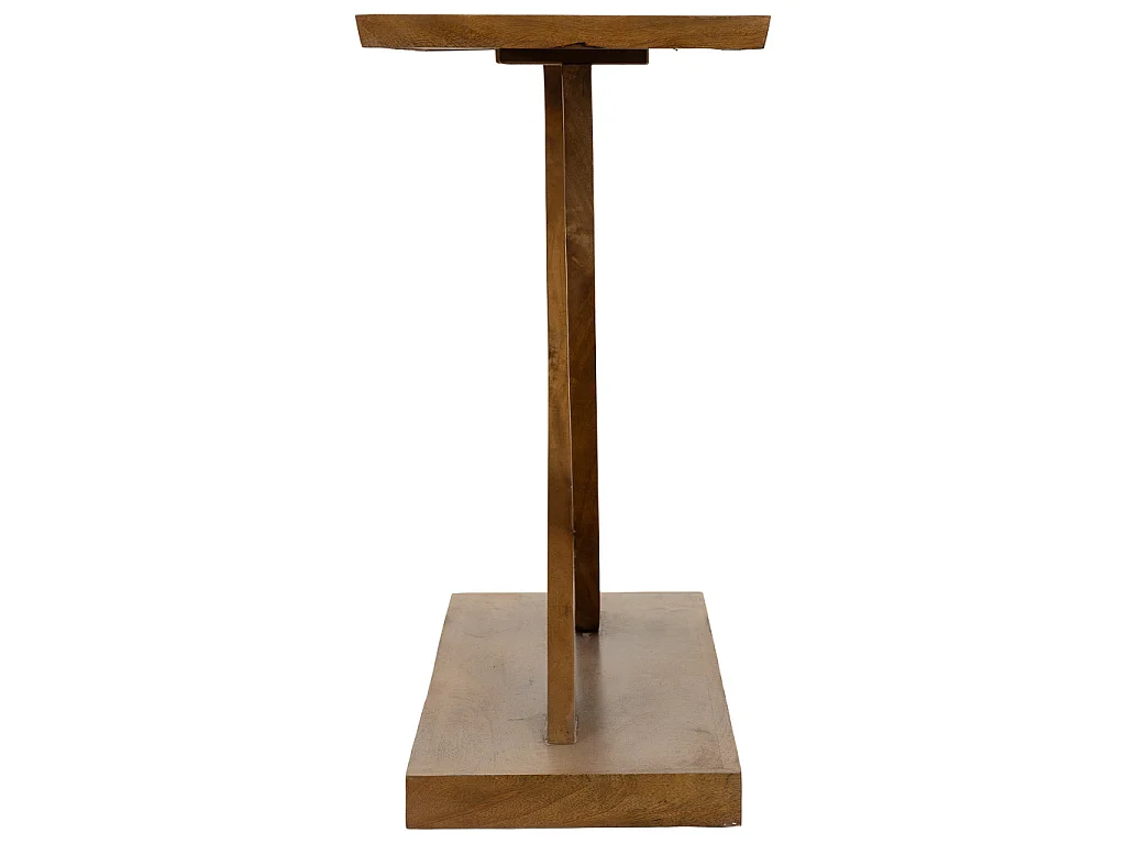 Mesa de entrada em madeira castanha feita à mão, com 120x35x74 cm