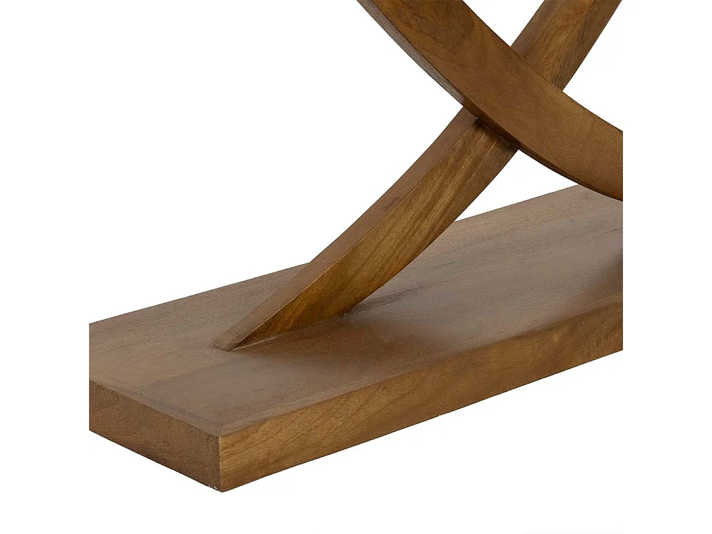 Mesa de entrada em madeira castanha feita à mão, com 120x35x74 cm