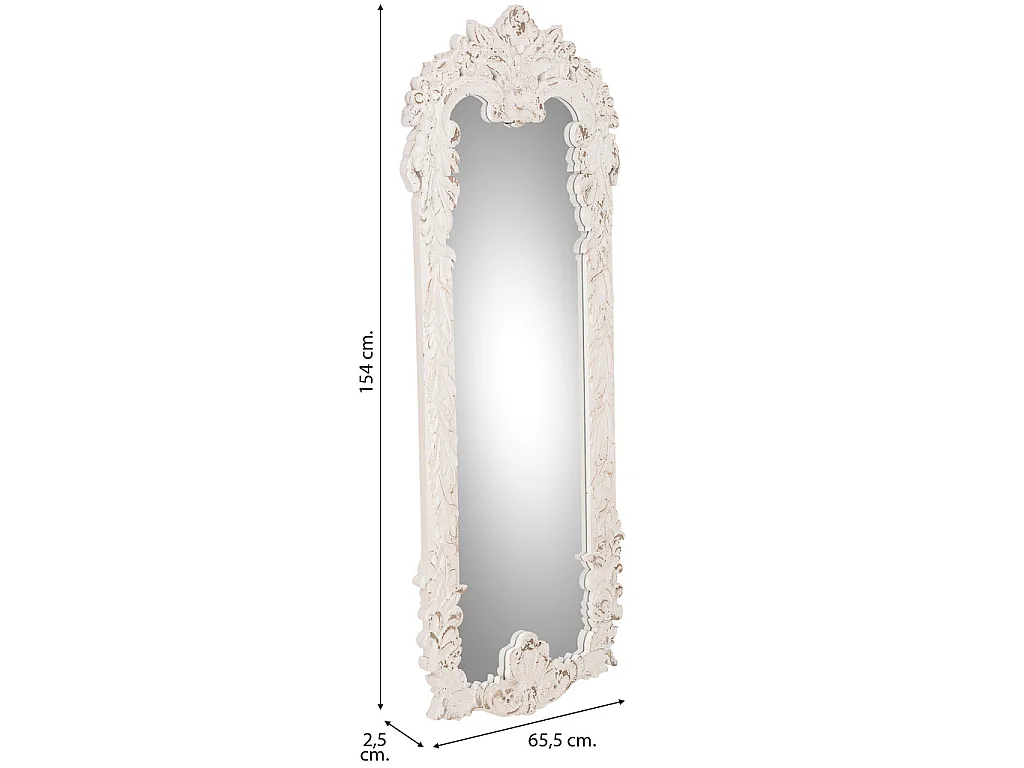 Miroir en bois blanc 66x3x154 cm