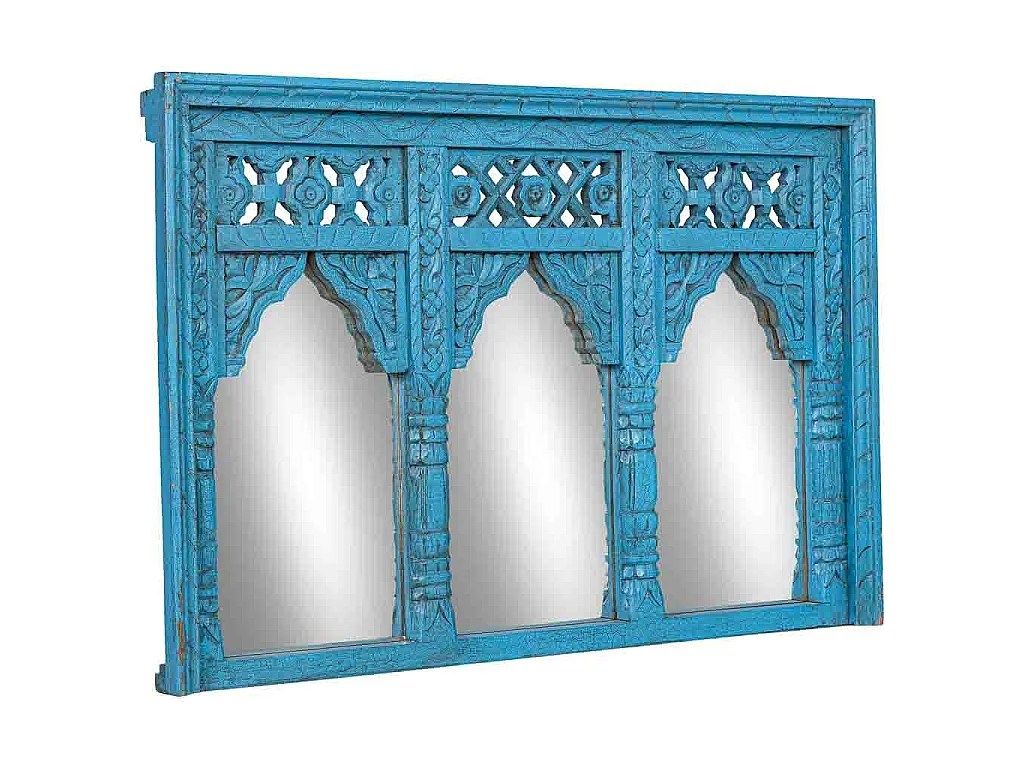 Miroir en bois bleu 93x7x63 cm (h)