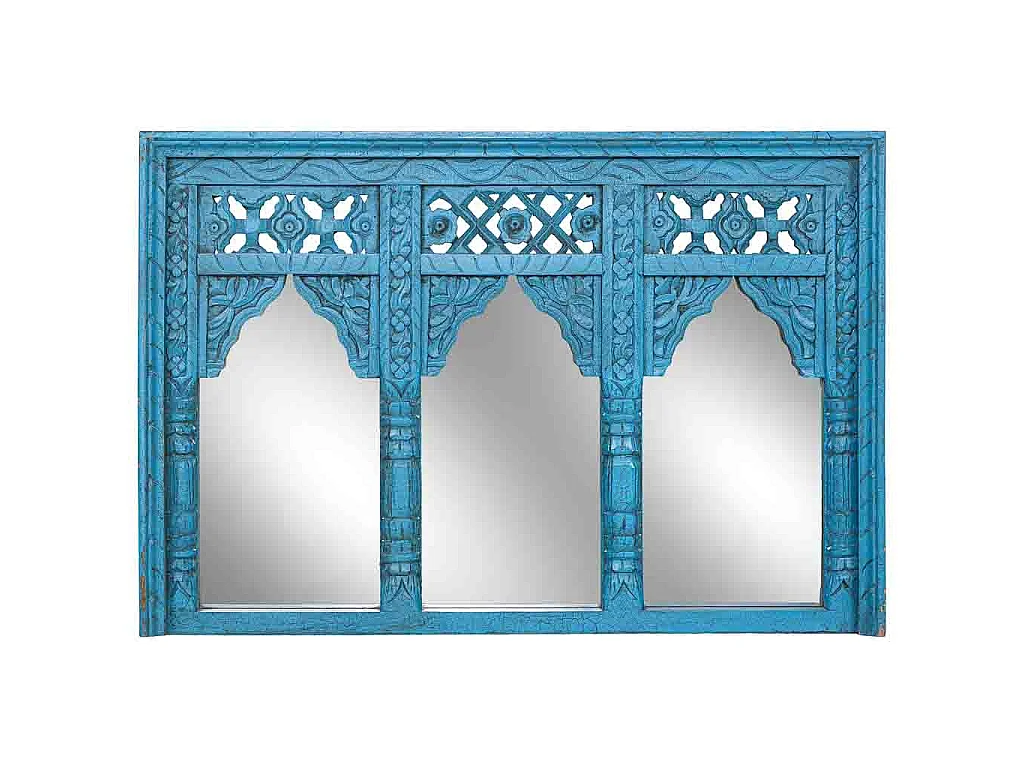 Miroir en bois bleu 93x7x63 cm (h)