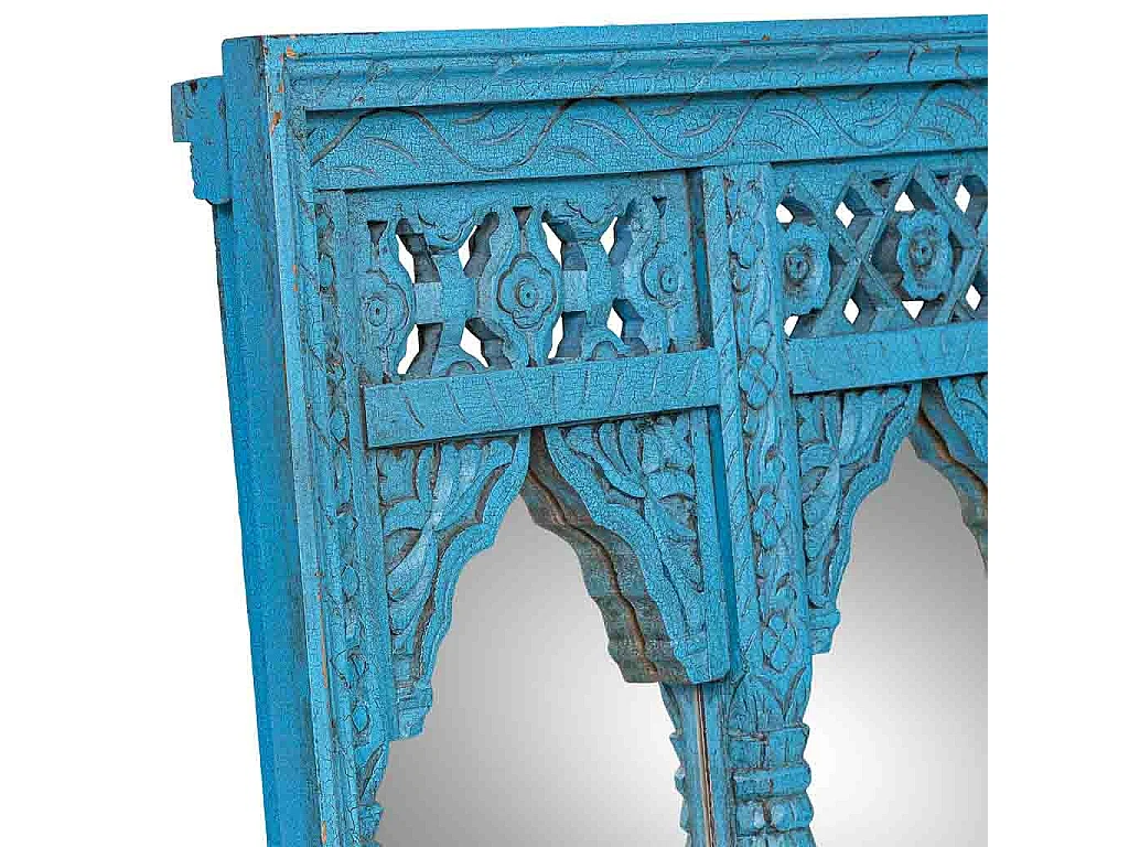Miroir en bois bleu 93x7x63 cm (h)