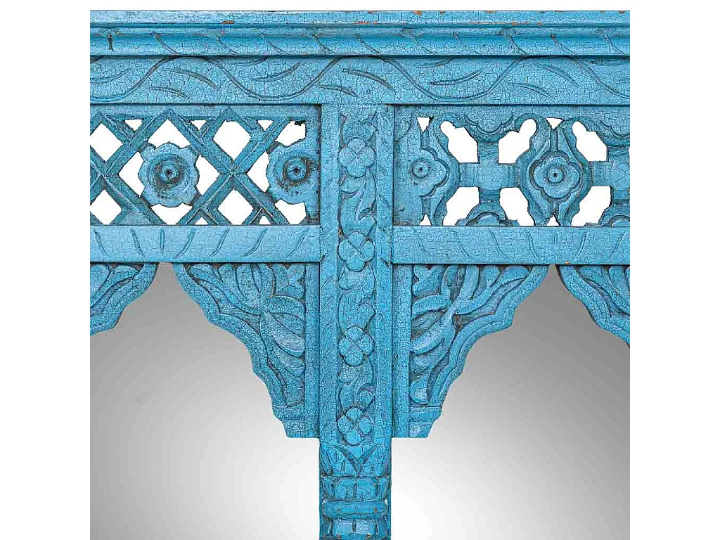 Miroir en bois bleu 93x7x63 cm (h)