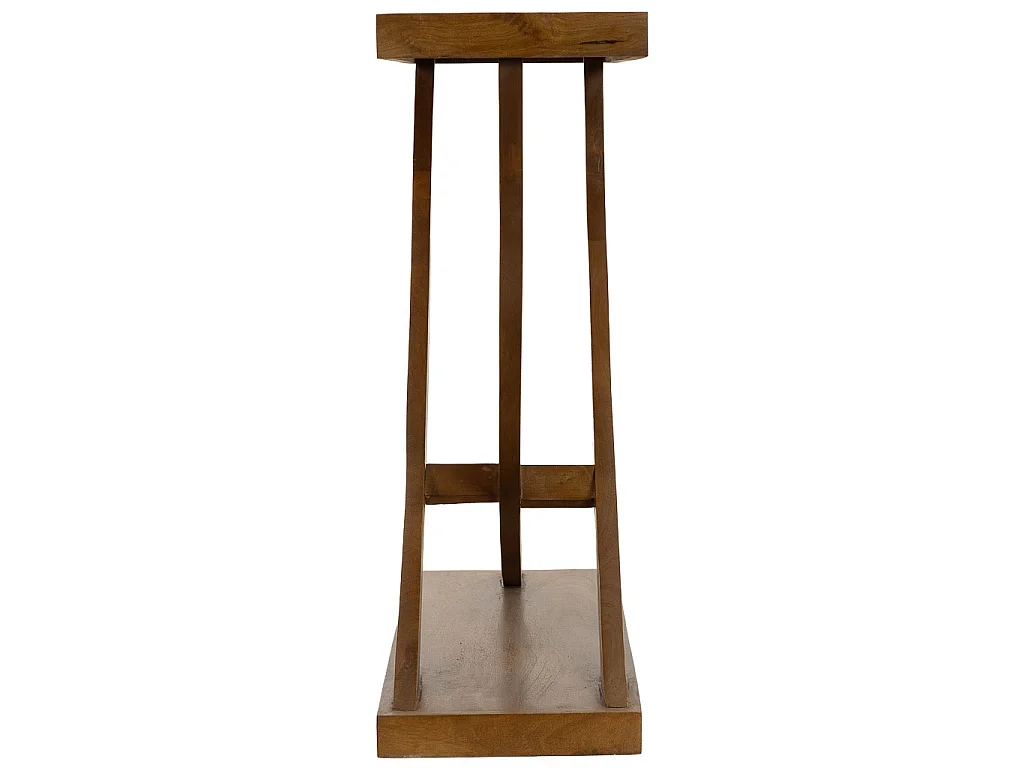 Mesa de hall de entrada em madeira artesanal castanha, 90x30x84cm