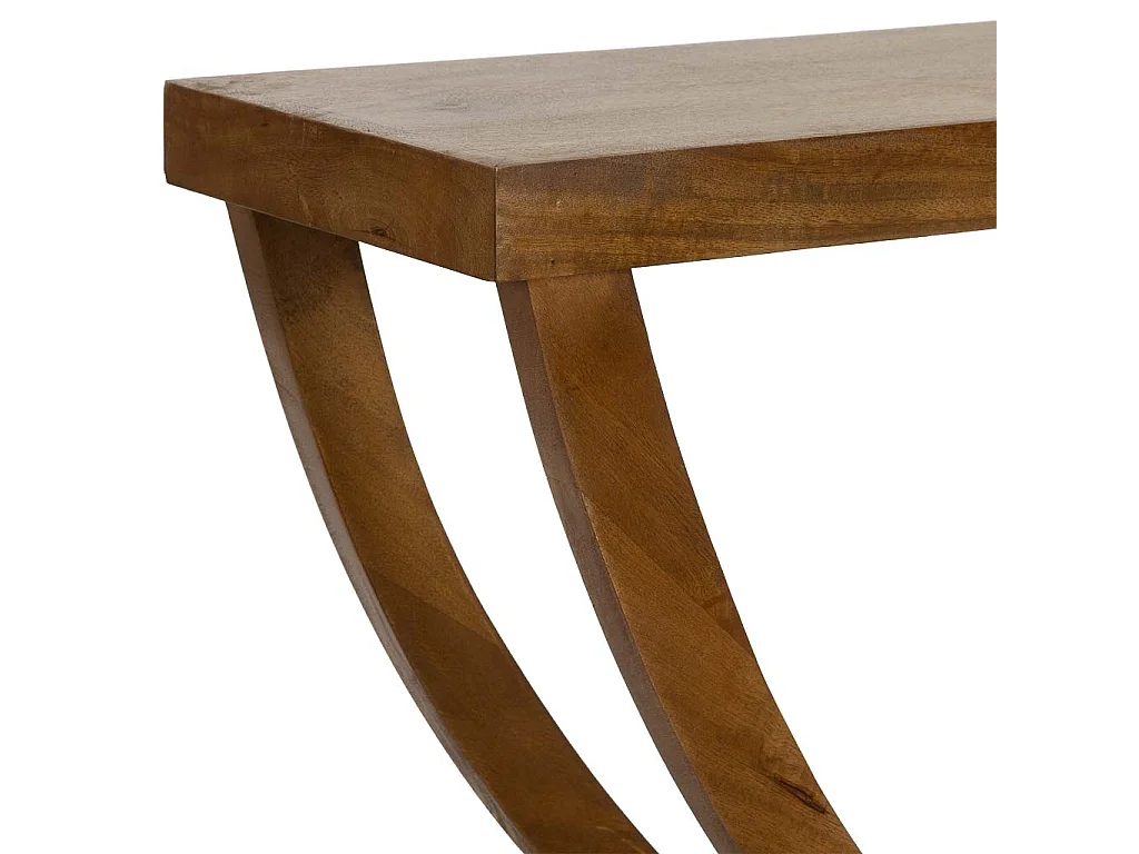 Mesa de hall de entrada em madeira artesanal castanha, 90x30x84cm