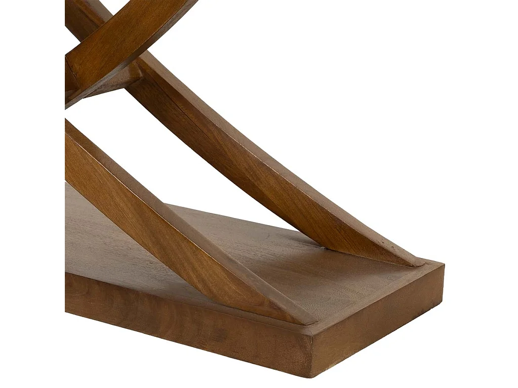 Mesa de hall de entrada em madeira artesanal castanha, 90x30x84cm