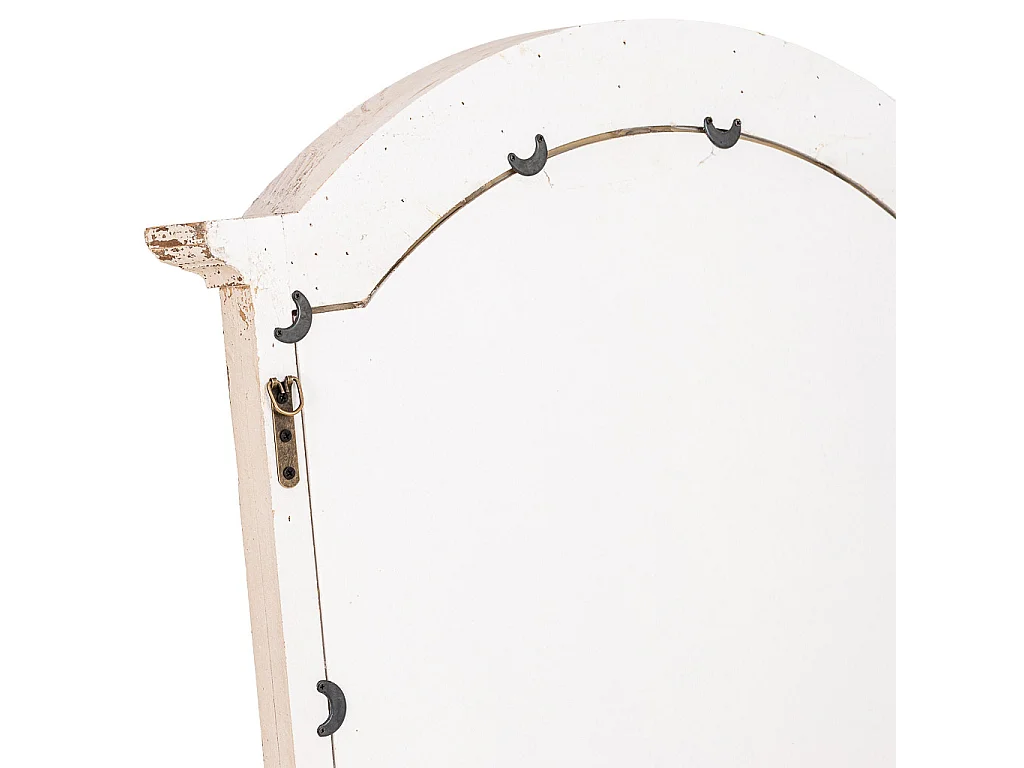 Miroir mural en bois blanc et bleu 72.5x7x121.5h cm