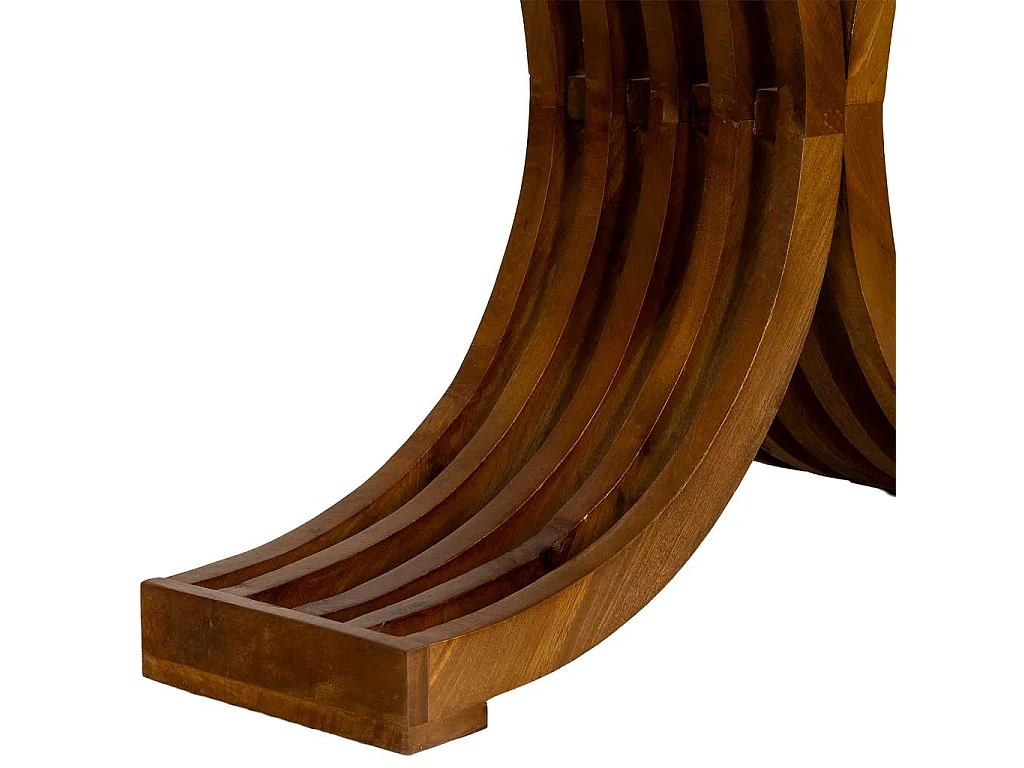Mesa de entrada artesanal em madeira castanha, 100x30x82 cm (altura)