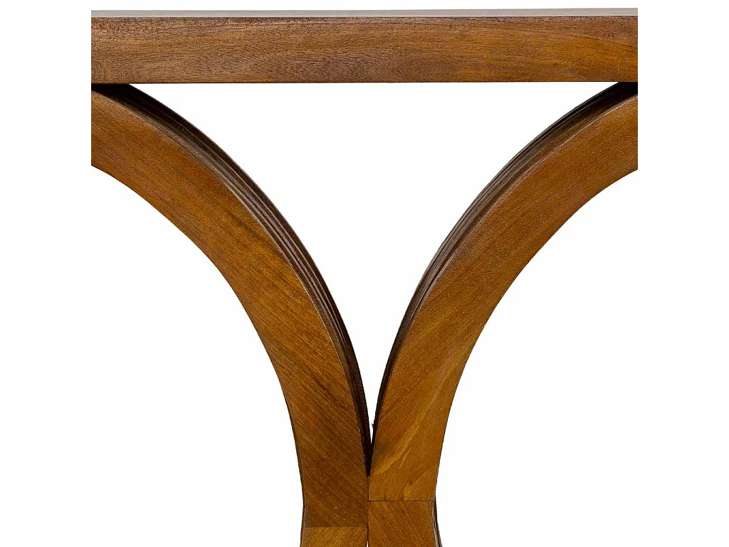 Mesa de entrada artesanal em madeira castanha, 100x30x82 cm (altura)