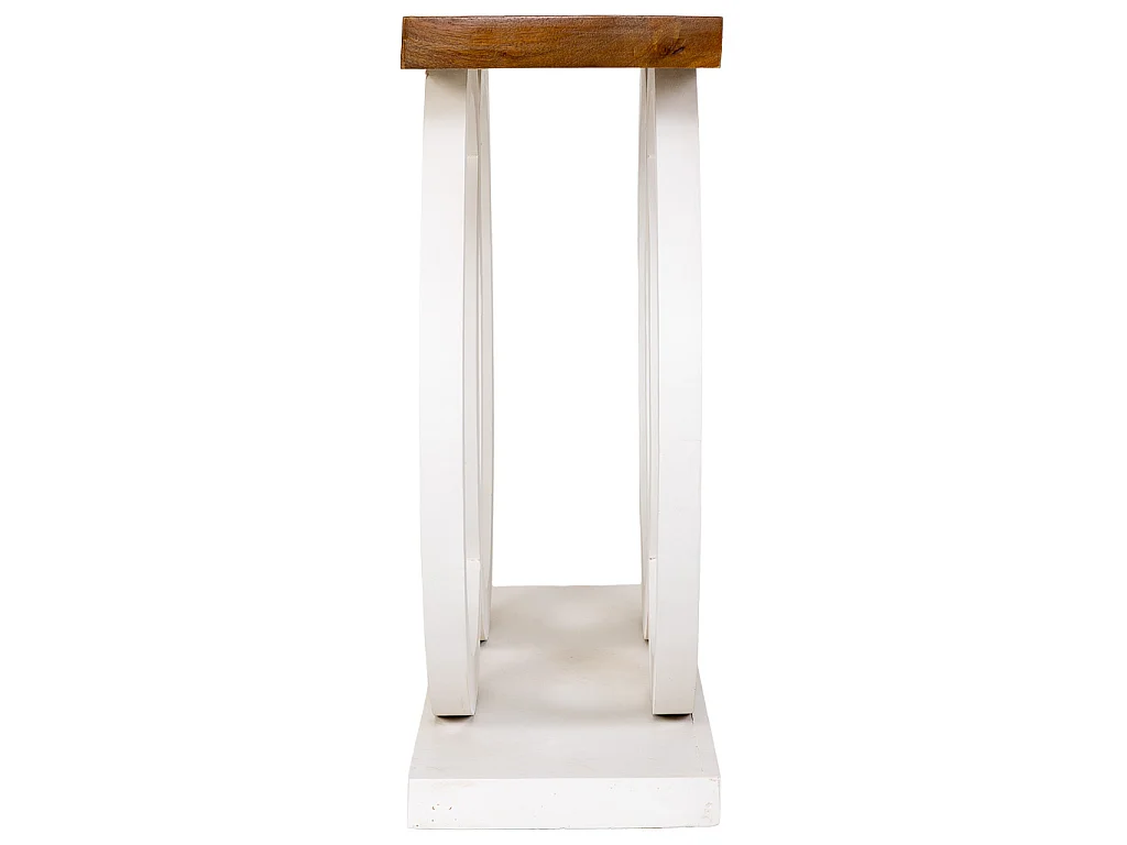 Tavolino da ingresso in legno bianco artigianale 120x30x75h cm
