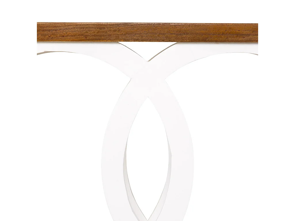 Tavolino da ingresso in legno bianco artigianale 120x30x75h cm