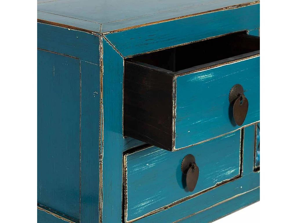Mobile da ingresso in legno blu 100x25x85h cm