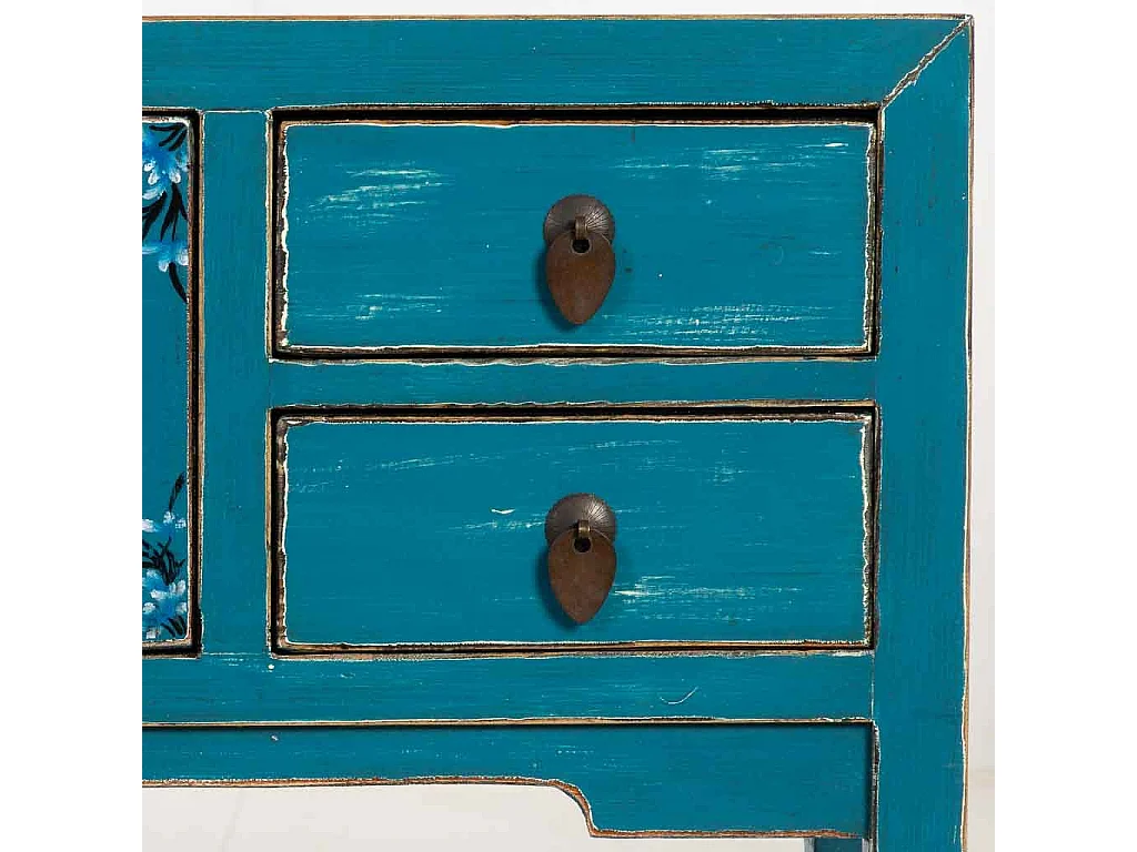 Mobile da ingresso in legno blu 100x25x85h cm