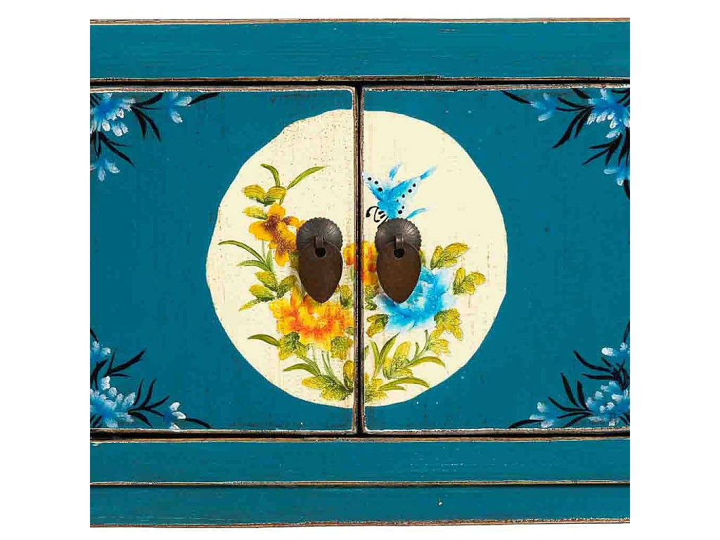 Mobile da ingresso in legno blu 100x25x85h cm