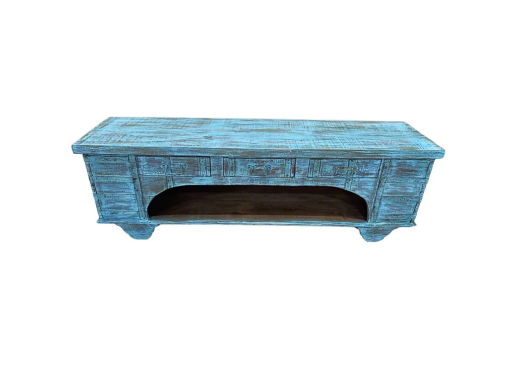 Mueble bajo de madera artesanal 165-175x45x57h cm
