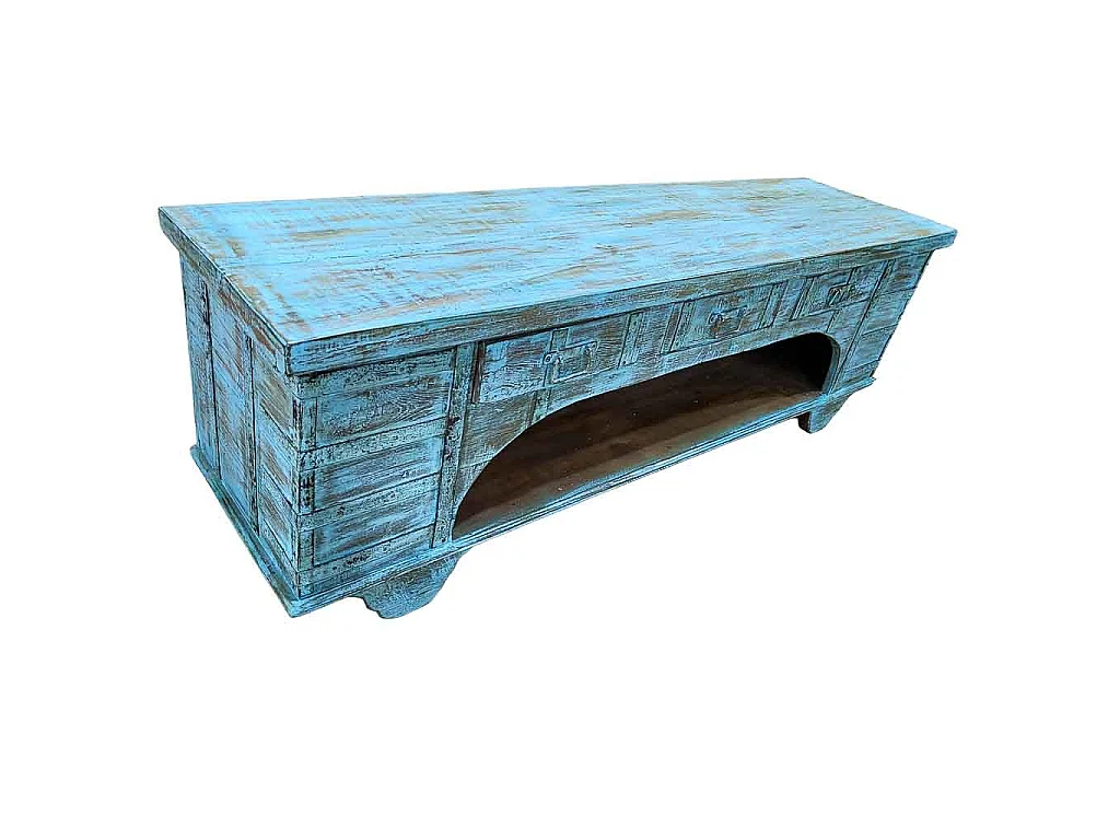 Mueble bajo de madera artesanal 165-175x45x57h cm