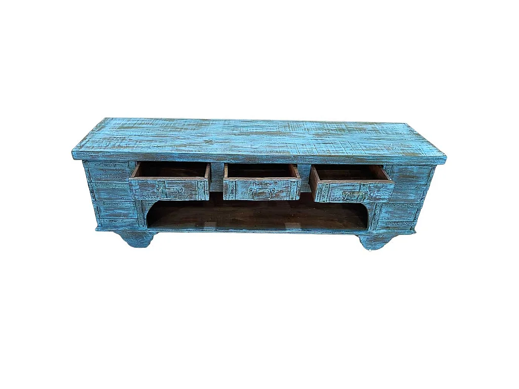 Mueble bajo de madera artesanal 165-175x45x57h cm