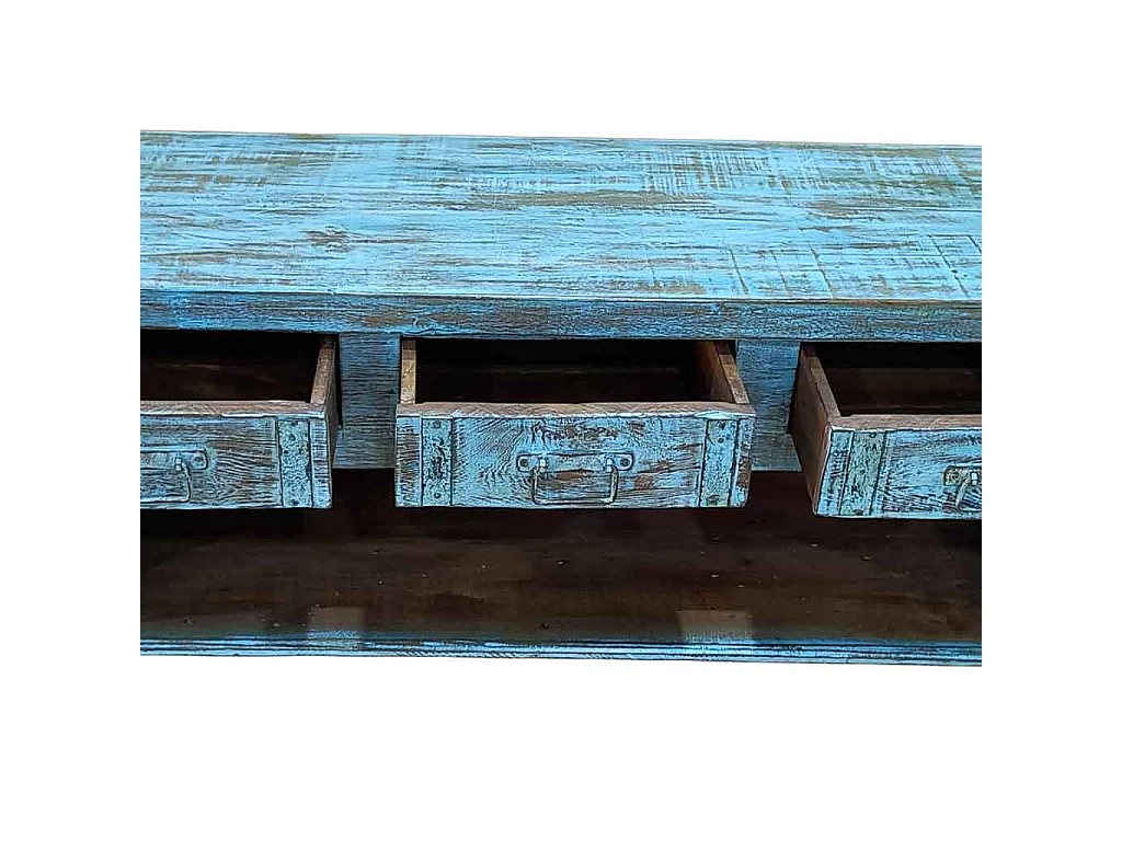 Mueble bajo de madera artesanal 165-175x45x57h cm