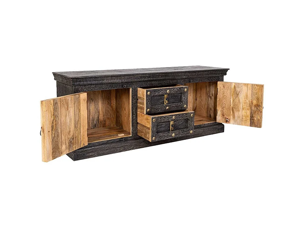 Mobile basso in legno grigio 165x46x65 cm