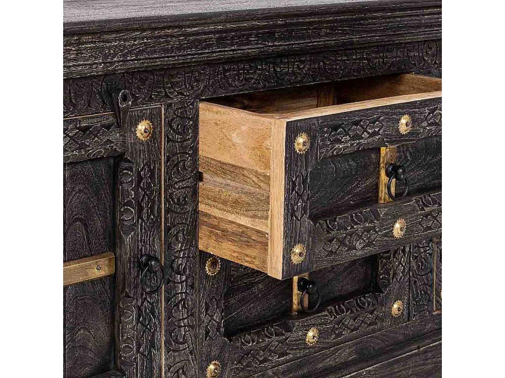 Mobile basso in legno grigio 165x46x65 cm