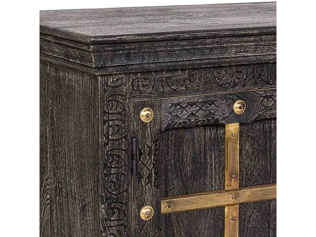 Mobile basso in legno grigio 165x46x65 cm