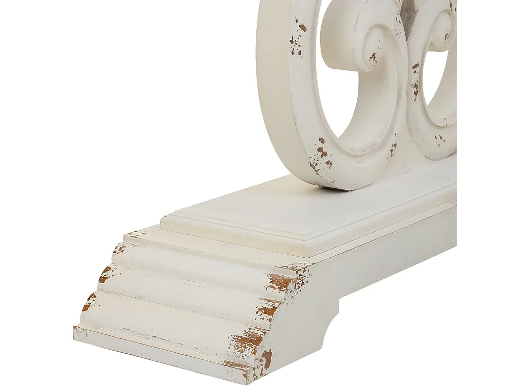 Tavolino da ingresso in legno bianco 110x36x91h cm