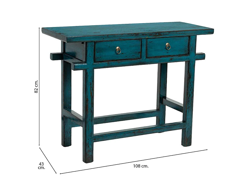 Mobile da ingresso in legno blu 108x43x82h cm