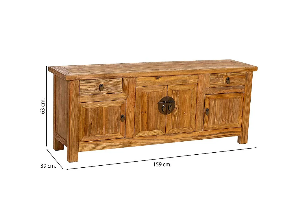 Armário baixo de madeira marrom 159x39x63h cm