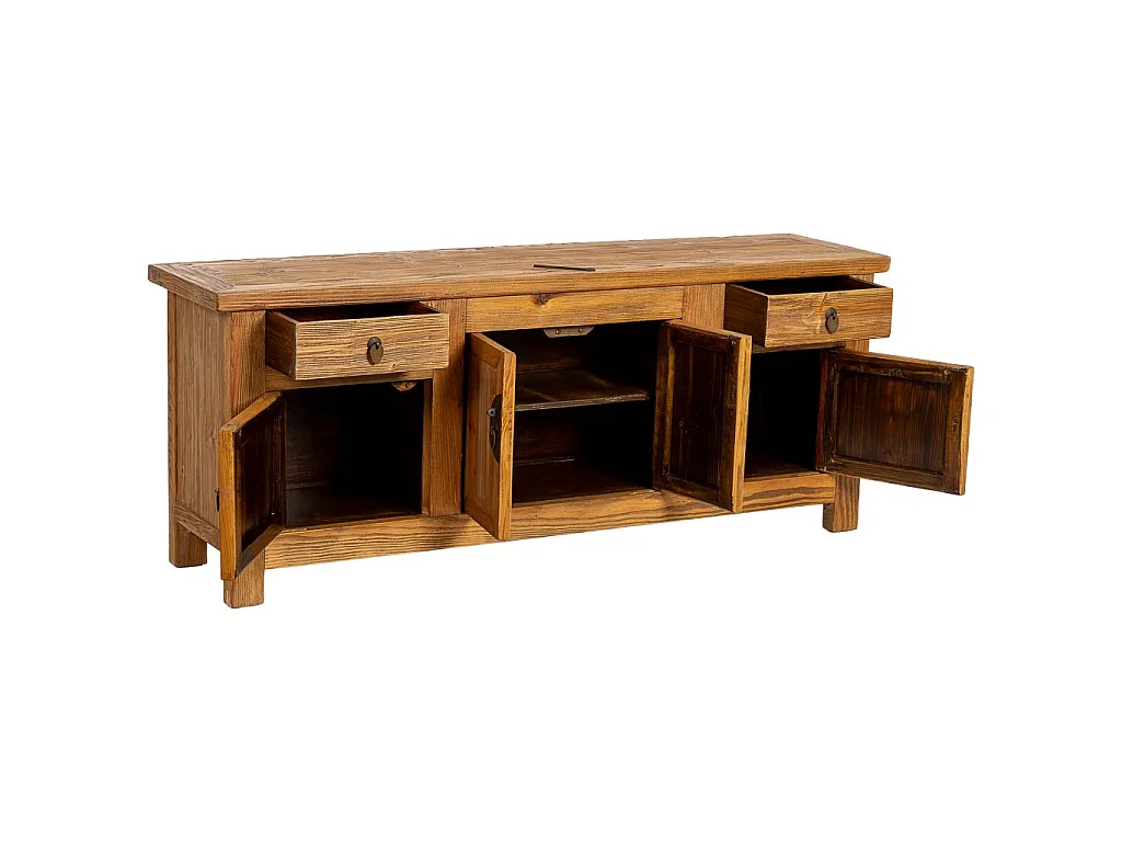 Armário baixo de madeira marrom 159x39x63h cm