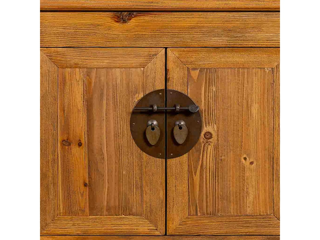 Armário baixo de madeira marrom 159x39x63h cm