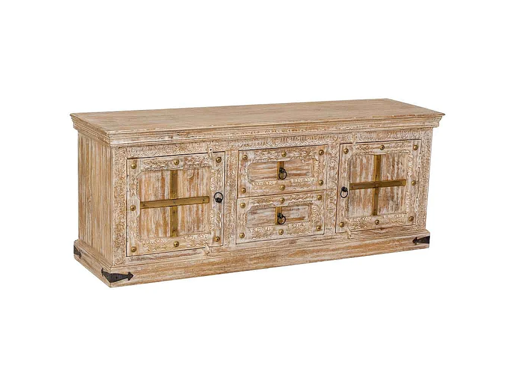 Mobiletto basso in legno bianco 165x46x65h cm