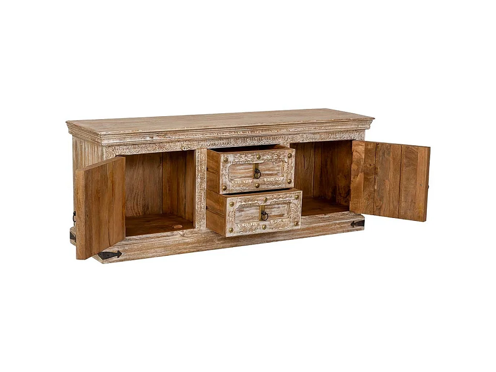 Mobiletto basso in legno bianco 165x46x65h cm
