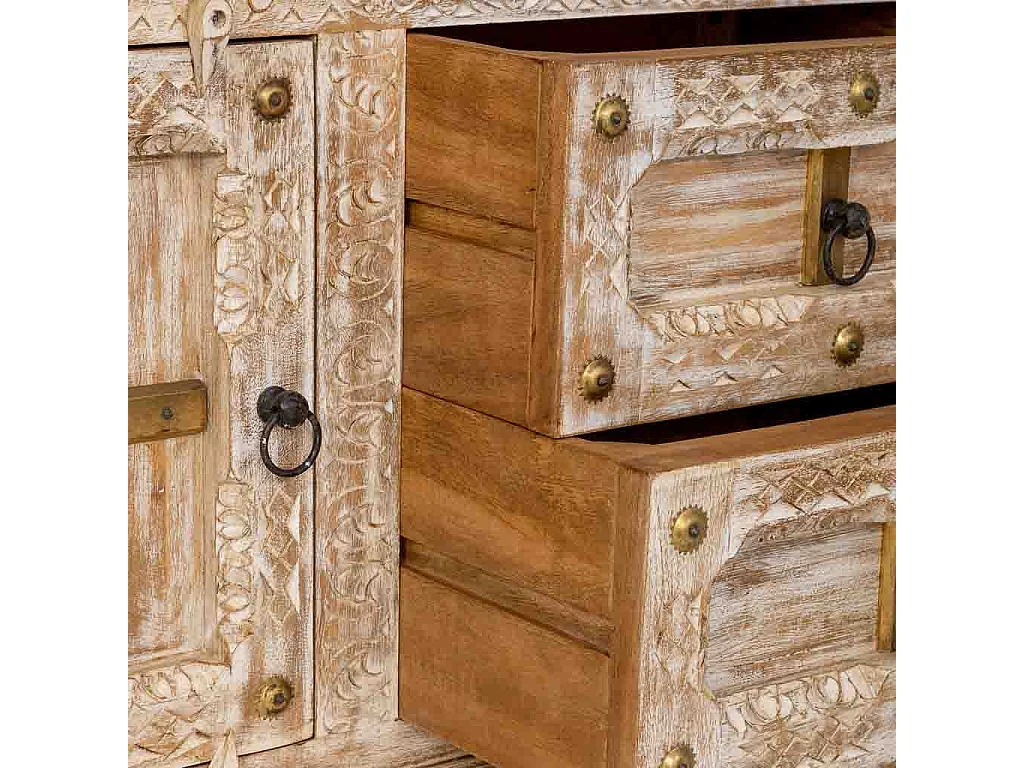 Mobiletto basso in legno bianco 165x46x65h cm