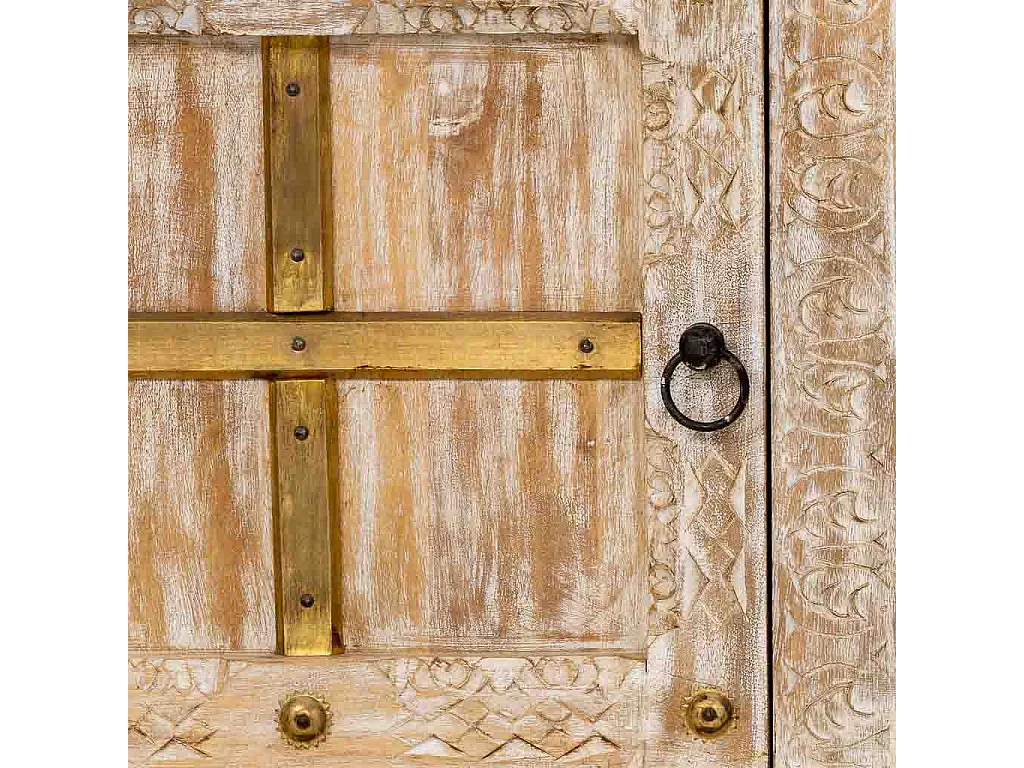 Mobiletto basso in legno bianco 165x46x65h cm