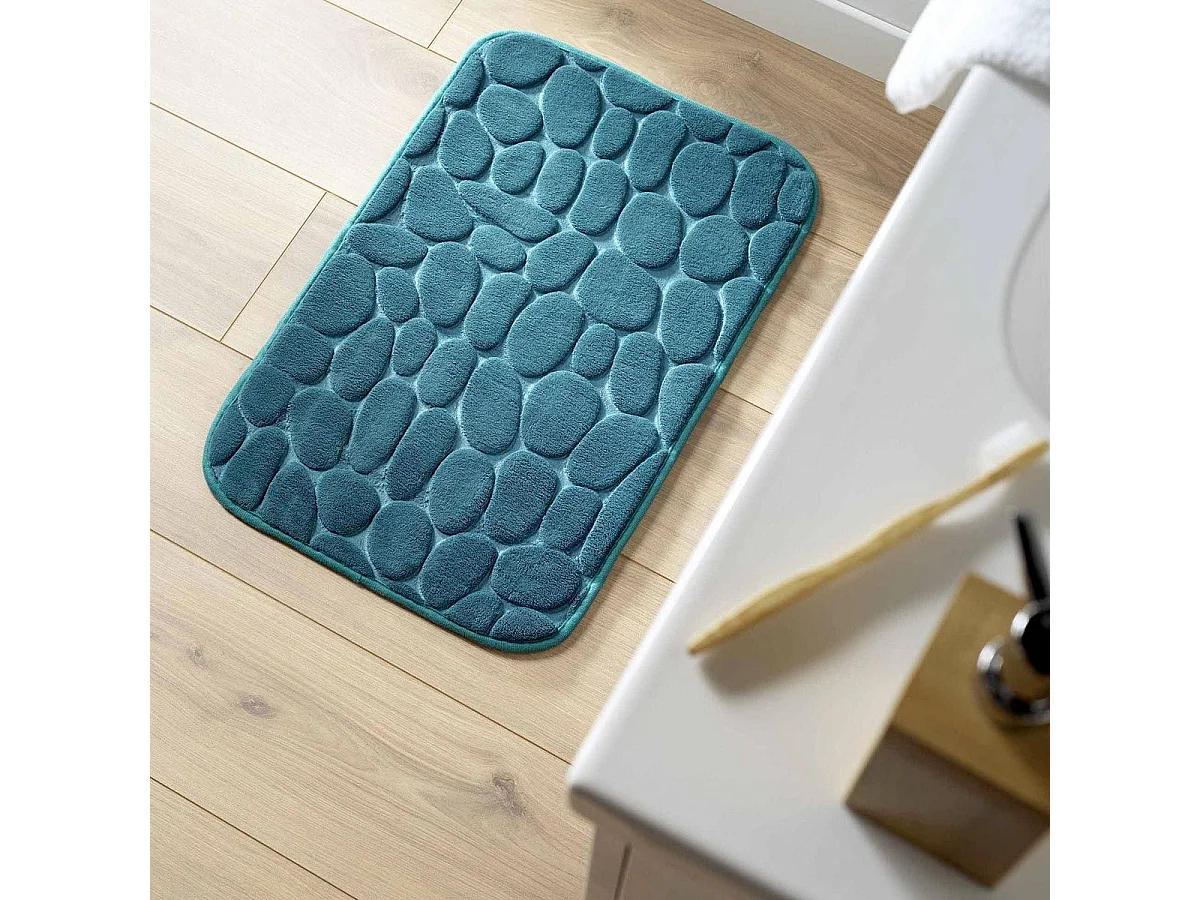 Tapis de Bain "Ricochet" 50x80cm Bleu Émeraude