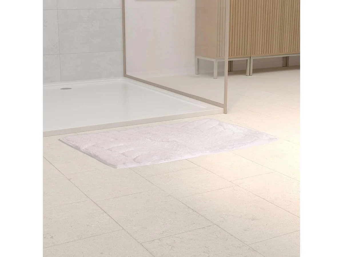 Tapis de Bain Design "Cloudy" 50x75cm Blanc