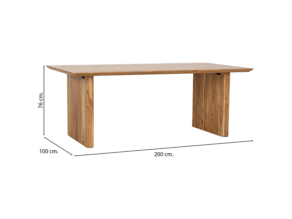 Table de salle à manger en bois marron 200x100x76 cm (hauteur)