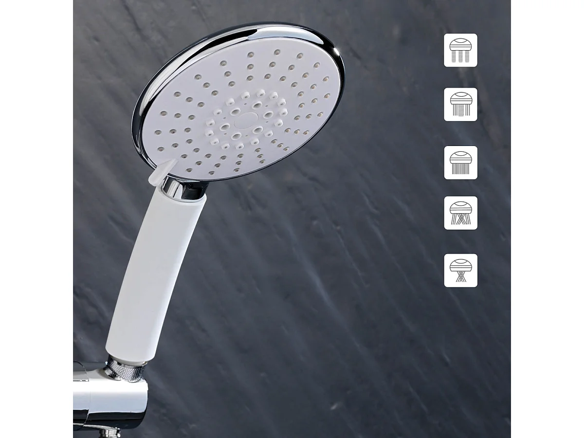 Pommeau de Douche 5 Fonctions "Hydro" 22cm Chrome