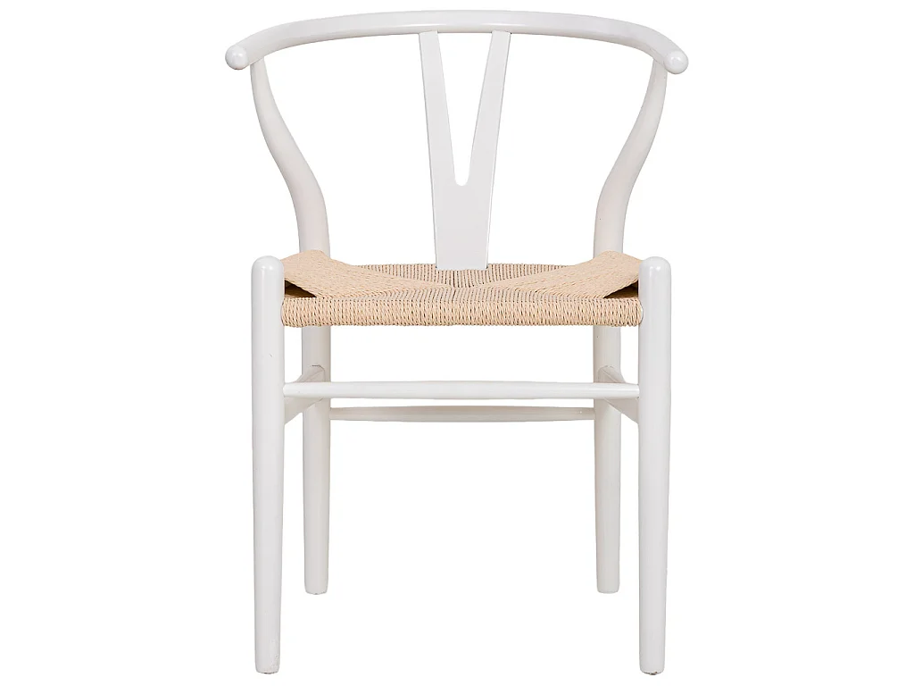 Sedia in legno con seduta in corda bianco 50x41x44/77h cm