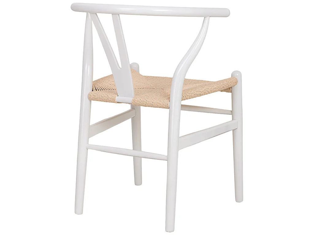 Sedia in legno con seduta in corda bianco 50x41x44/77h cm
