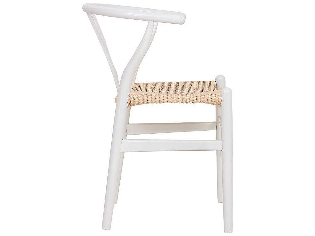 Sedia in legno con seduta in corda bianco 50x41x44/77h cm