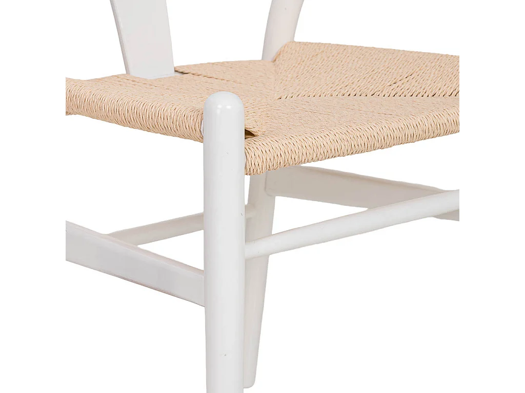 Sedia in legno con seduta in corda bianco 50x41x44/77h cm