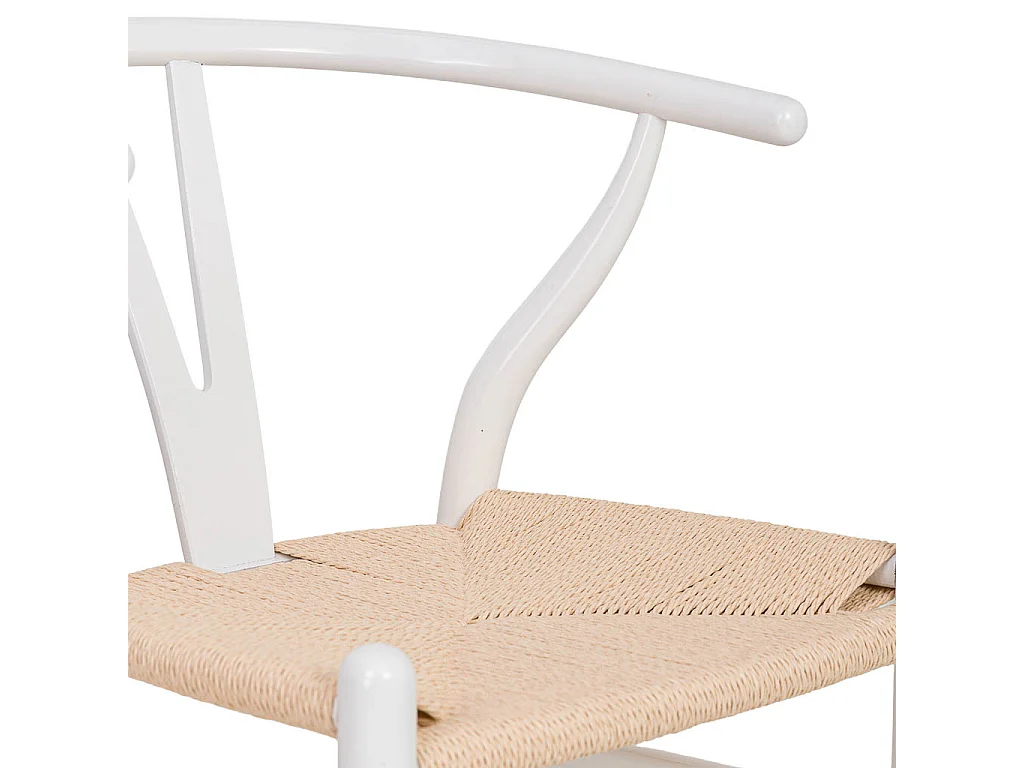 Sedia in legno con seduta in corda bianco 50x41x44/77h cm