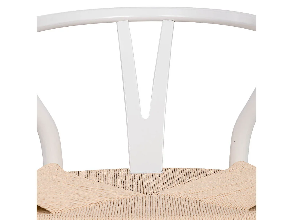 Sedia in legno con seduta in corda bianco 50x41x44/77h cm