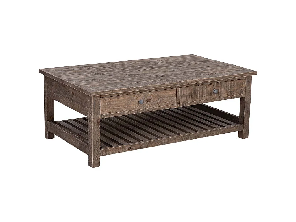 Mesa de centro em madeira castanha 120x70x45h cm