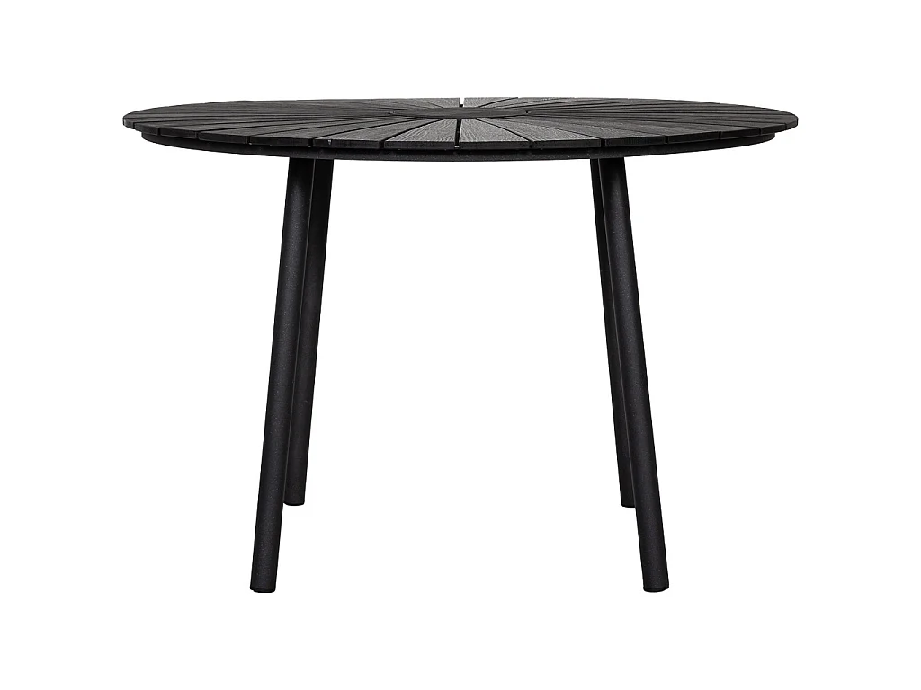 Table en aluminium noir, D109,5 x 72 cm